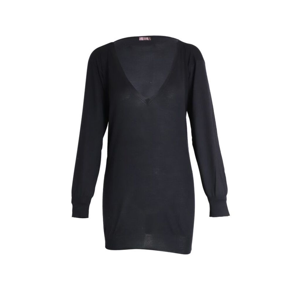 Stella McCartney V-neck Sweater in Black Cashmere Silk